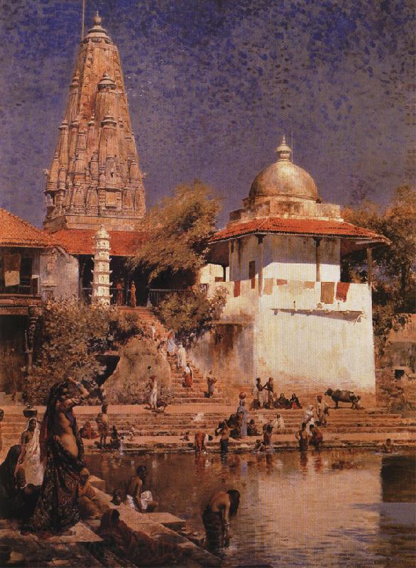 Edwin Lord Weeks The Temple and Tank of Walkeshwar at Bombay Norge oil painting art